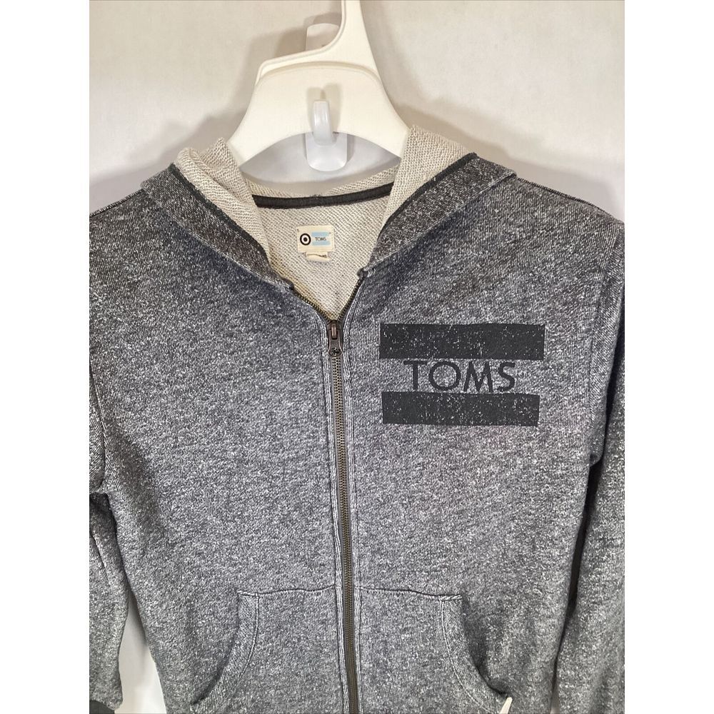Toms Full Zip Up Hoodie Size Medium Long Sleeve Gray